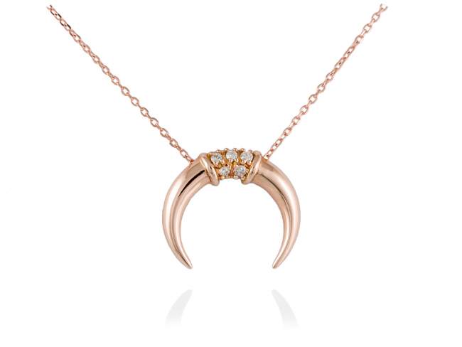 Necklace in 18kt. Gold and diamonds de Marina Garcia Joyas en plata Necklace in 18kt rose gold with 5 diamonds carat total weight 0.04  (Color: Top Wesselton (G) Clarity: SI).(length: 40-42 cm.)