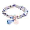 Pulsera ZEN Azul en plata rosa