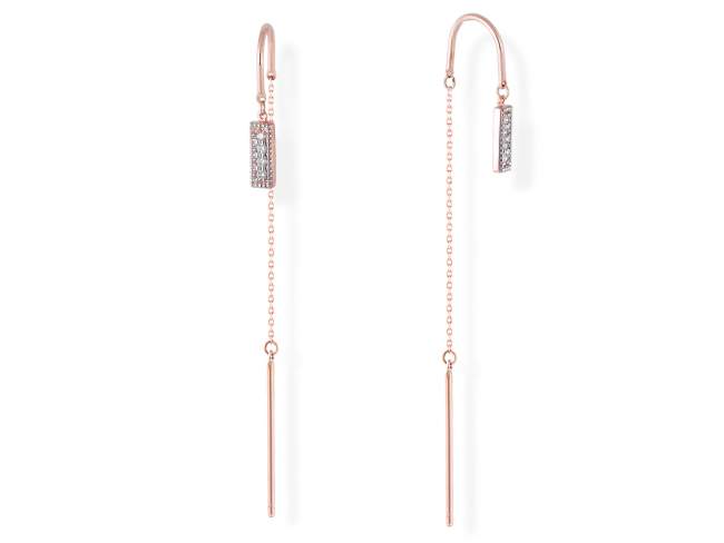 Pendientes en Oro 18Kt. y diamantes de Marina Garcia Joyas en plata Pendientes de Oro rosa de ley (750/1000) con 8 diamantes de peso total 0,07 qt. (Color: Top Wesselton (G) Pureza: SI).