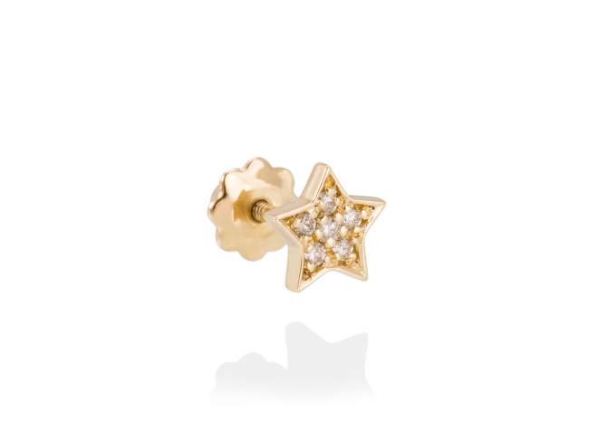 Piercing ESTRELLA in 18kt Gelbgold und Diamanten de Marina Garcia Joyas en plata Piercing in Gelbgold  (750/1000) mit 6 Gesamtgewicht Diamant 0,04 ct. (Farbe: Top Wesselton (G) Klarheit: SI). (Größe: 6 mm)