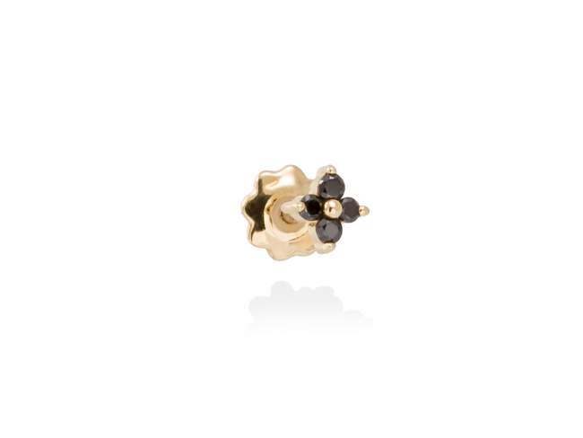 Piercing TREBOL en Oro amarillo 18Kt y diamantes negros de Marina Garcia Joyas en plata Piercing de Oro amarillo de ley (750/1000) con 4 diamantes negros de peso total 0,05 qt.. (tamaño: 0,5 cm.)