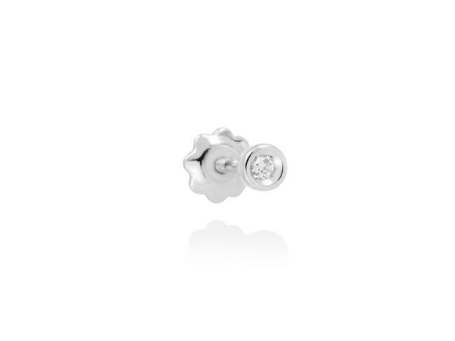 Piercing CHATON MINI en Oro blanco 18Kt y diamante de Marina Garcia Joyas en plata Piercing de Oro blanco de primera ley (750/1000) con 1 diamante de peso total 0,015 qt. (Color: Top Wesselton (G) Pureza: SI). (tamaño: 0,3 cm.)