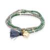 Pulsera ZEN verde en plata dorada