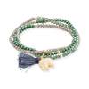 Pulsera ZEN verde en plata dorada