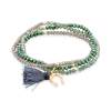 Pulsera ZEN verde en plata dorada