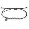 Pulsera de calabrote en plata negra con macramé