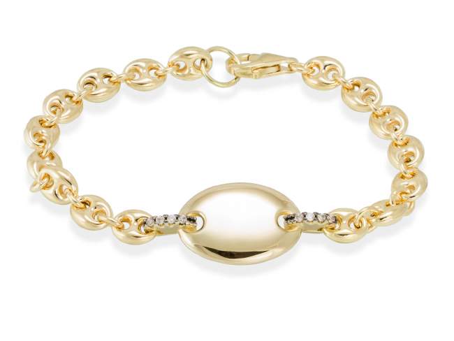 Bracelet CHAIN  in golden silver de Marina Garcia Joyas en plata Bracelet in 18kt yellow gold plated 925 sterling silver with cognac cubic zirconia. (wrist size: 17,5 cm.)