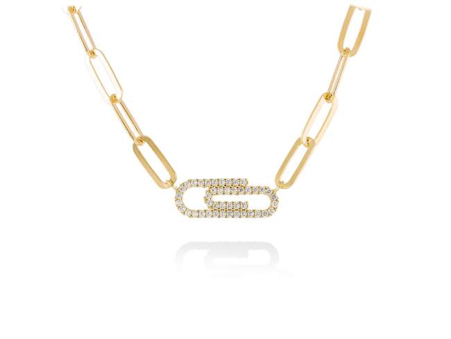 Choker amistad en plata dorada y circonitas de Marina Garcia Joyas en plata Gargantilla de plata de primera ley (925) chapada en oro amarillo de 18kt y circonita blanca. (largo: 42 cm.)