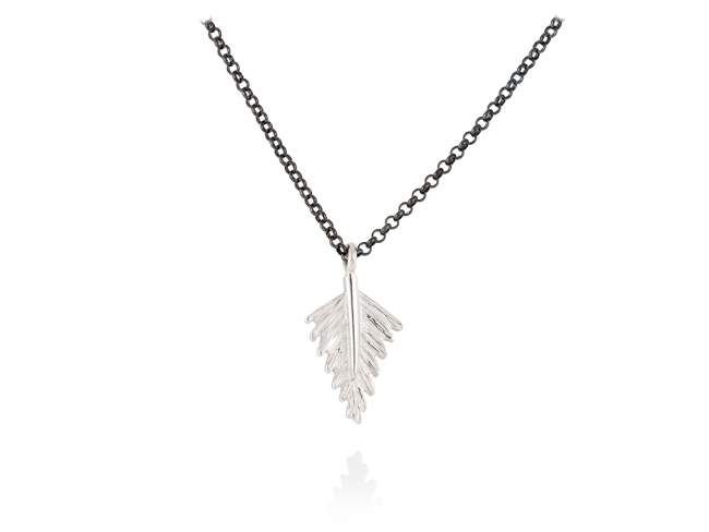 Necklace FAR WEST  in silver de Marina Garcia Joyas en plata Necklace in ruthenium and rhodium plated 925 sterling silver. (Length of necklace: 42+3  cm. Size of pendant: 2 cm.)