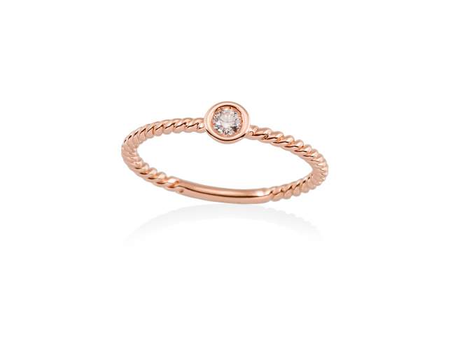 Ring in 18kt. Gold and diamonds de Marina Garcia Joyas en plata Ring in 18kt rose gold and 1 diamond carat total weight 0.07  (Color: Top Wesselton (G) Clarity: SI).