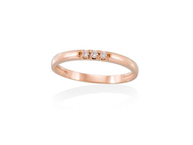 Ring in 18kt. Gold and diamonds de Marina Garcia Joyas en plata Ring in 18kt rose gold with 3 diamonds carat total weight 0.04 (Color: Top Wesselton (G) Clarity: SI).