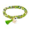 Pulsera ZEN NEÓN PISTACHO con trebol