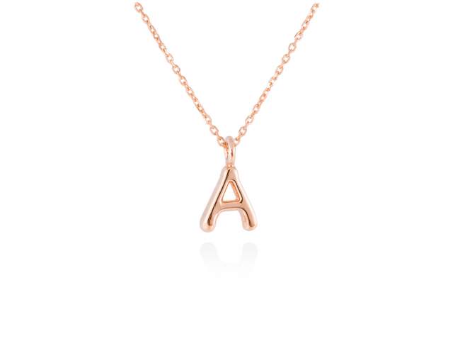 Necklace in 18kt. Gold de Marina Garcia Joyas en plata Necklace in rose 18kt gold (length: 40-42 cm.) (Letter height: 7 mm.)