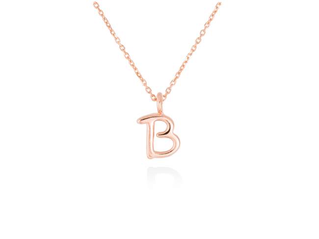 Colgante letra B en oro rosa 18kt de Marina Garcia Joyas en plata Gargantilla de Oro rosa de 18 Kt. (largo: 40-42 cm.) (Altura de letra: 7 mm.)