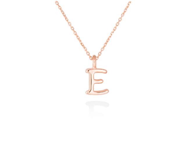 Colgante letra E en oro rosa 18kt de Marina Garcia Joyas en plata Gargantilla de Oro rosa de 18 Kt. (largo: 40-42 cm.) (Altura de letra: 7 mm.)