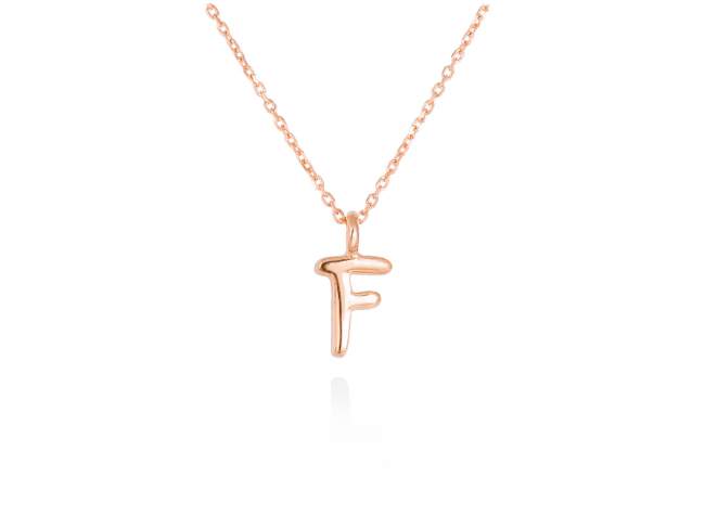 Colgante letra F en oro rosa 18kt de Marina Garcia Joyas en plata Gargantilla de Oro rosa de 18 Kt. (largo: 40-42 cm.) (Altura de letra: 7 mm.)