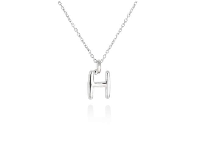 Necklace in 18kt. Gold de Marina Garcia Joyas en plata Necklace in rodhium plated 18kt white gold (length: 40-42 cm.) (Letter height: 7 mm.)