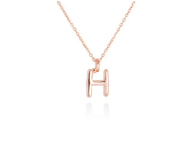 Colgante letra H en oro rosa 18kt de Marina Garcia Joyas en plata Gargantilla de Oro rosa de 18 Kt. (largo: 40-42 cm.) (Altura de letra: 7 mm.)