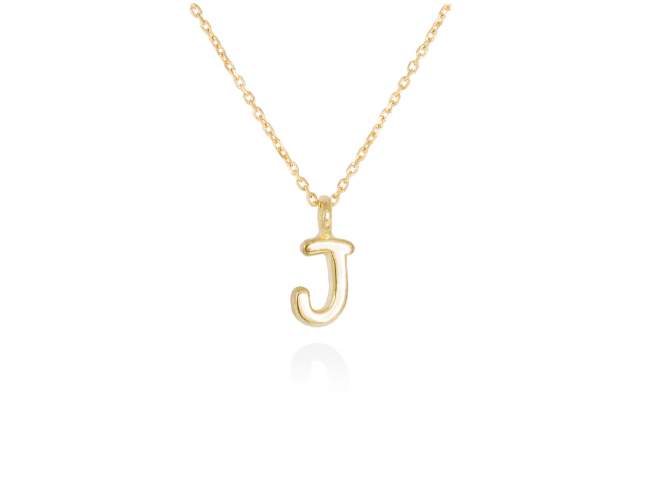 Colgante letra J en oro amarillo 18kt de Marina Garcia Joyas en plata Gargantilla de Oro amarillo de 18 Kt. (largo: 40-42 cm.) (Altura de letra: 7 mm.)