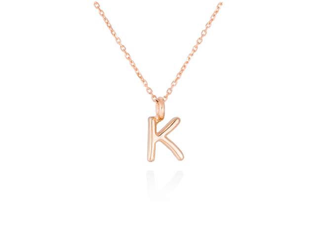 Colgante letra K en oro rosa 18kt de Marina Garcia Joyas en plata Gargantilla de Oro rosa de 18 Kt. (largo: 40-42 cm.) (Altura de letra: 7 mm.)