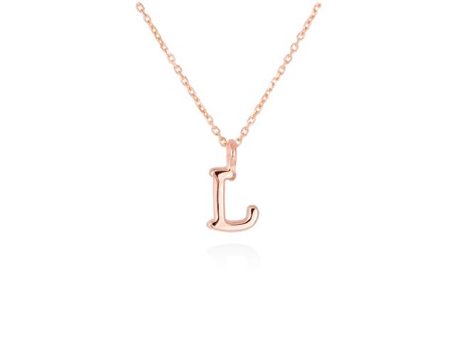 Colgante letra L en oro rosa 18kt de Marina Garcia Joyas en plata Gargantilla de Oro rosa de 18 Kt. (largo: 40-42 cm.) (Altura de letra: 7 mm.)