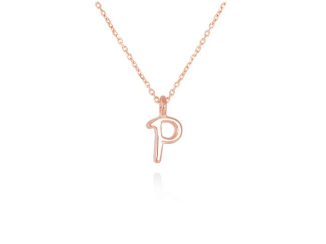 Colgante letra P en oro rosa 18kt de Marina Garcia Joyas en plata Gargantilla de Oro rosa de 18 Kt. (largo: 40-42 cm.) (Altura de letra: 7 mm.)