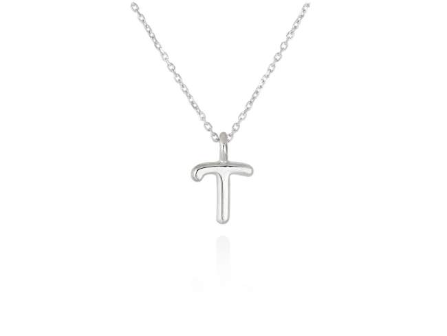 Necklace in 18kt. Gold de Marina Garcia Joyas en plata Necklace in rodhium plated 18kt white gold (length: 40-42 cm.) (Letter height: 7 mm.)