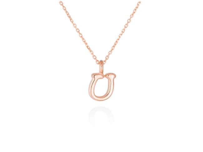 Colgante letra U en oro rosa 18kt de Marina Garcia Joyas en plata Gargantilla de Oro rosa de 18 Kt. (largo: 40-42 cm.) (Altura de letra: 7 mm.)