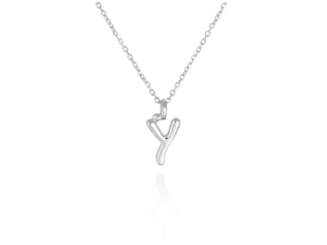 Necklace in 18kt. Gold de Marina Garcia Joyas en plata Necklace in rodhium plated 18kt white gold (length: 40-42 cm.) (Letter height: 7 mm.)