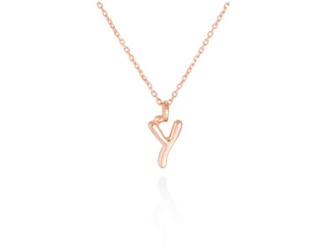 Colgante letra Y en oro rosa 18kt de Marina Garcia Joyas en plata Gargantilla de Oro rosa de 18 Kt. (largo: 40-42 cm.) (Altura de letra: 7 mm.)