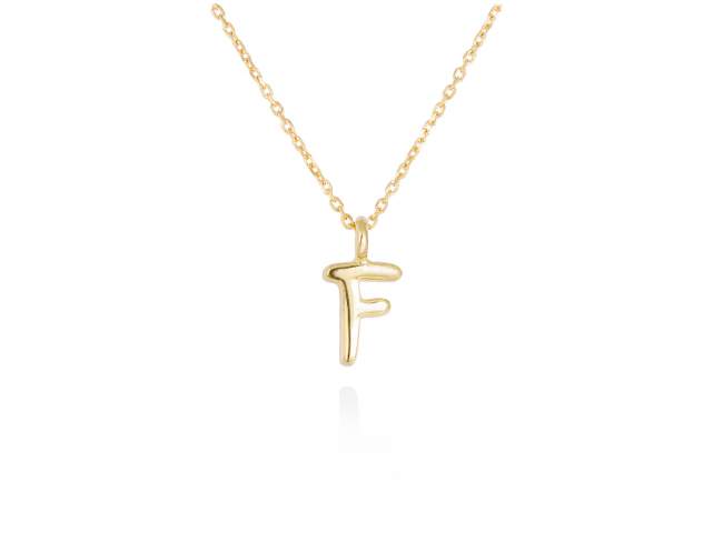 Colgante letra F en oro amarillo 18kt de Marina Garcia Joyas en plata Gargantilla de Oro amarillo de 18 Kt. (largo: 38-40 cm.) (Altura de letra: 7 mm.)