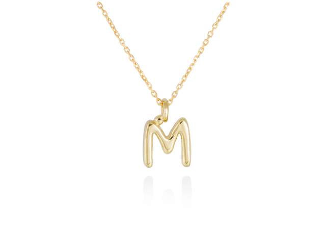 Colgante letra M en oro amarillo 18kt de Marina Garcia Joyas en plata Gargantilla de Oro amarillo de 18 Kt. (largo: 38-40 cm.) (Altura de letra: 7 mm.)