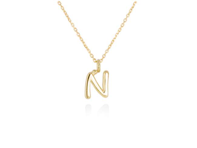 Colgante letra N en oro amarillo 18kt de Marina Garcia Joyas en plata Gargantilla de Oro amarillo de 18 Kt. (largo: 38-40 cm.) (Altura de letra: 7 mm.)