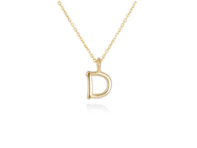 Colgante letra D en oro amarillo 18kt de Marina Garcia Joyas en plata Gargantilla de Oro amarillo de 18 Kt. (largo: 42-45 cm.) (Altura de letra: 7 mm.)