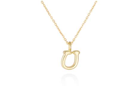 Colgante letra U en oro amarillo 18kt