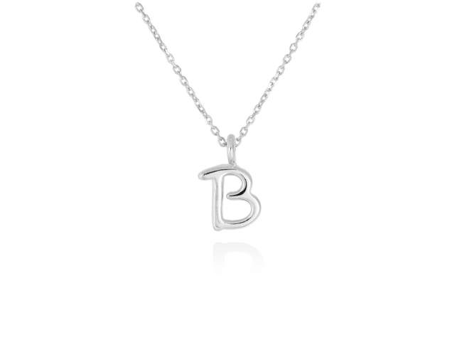 Colgante letra B en oro blanco 18kt de Marina Garcia Joyas en plata Gargantilla de Oro blanco de 18 Kt. (largo: 38-40 cm.) (Altura de letra: 7 mm.)