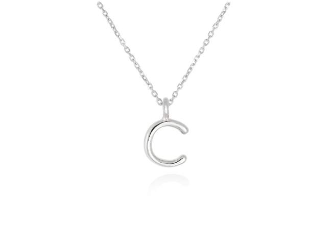 Colgante letra C en oro blanco 18kt de Marina Garcia Joyas en plata Gargantilla de Oro blanco de 18 Kt. (largo: 38-40 cm.) (Altura de letra: 7 mm.)