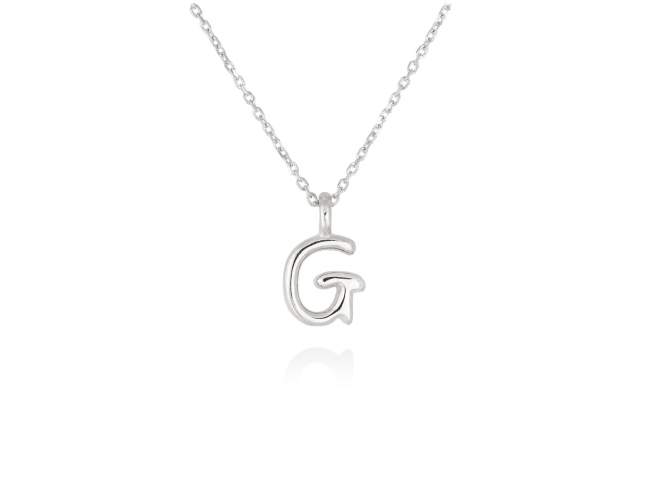 Colgante letra G en oro blanco 18kt de Marina Garcia Joyas en plata Gargantilla de Oro blanco de 18 Kt. (largo: 38-40 cm.) (Altura de letra: 7 mm.)