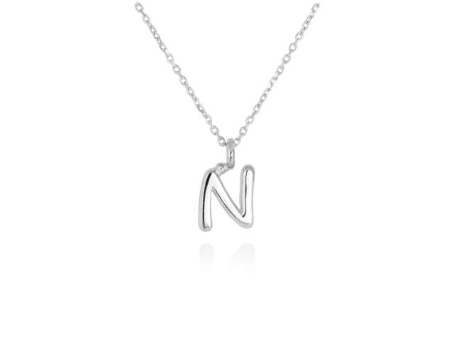 Necklace in 18kt. Gold de Marina Garcia Joyas en plata Necklace in rodhium plated 18kt white gold (length: 38-40 cm.) (Letter height: 7 mm.)