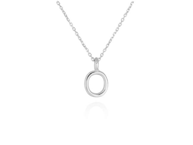 Colgante letra O en oro blanco 18kt de Marina Garcia Joyas en plata Gargantilla de Oro blanco de 18 Kt. (largo: 38-40 cm.) (Altura de letra: 7 mm.)