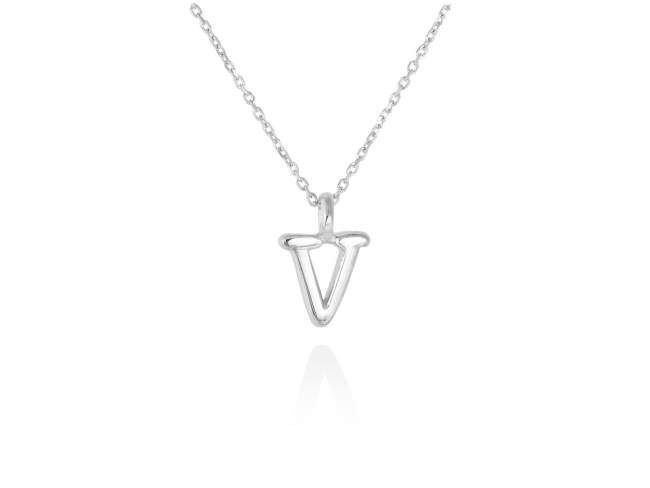 Necklace in 18kt. Gold de Marina Garcia Joyas en plata Necklace in rodhium plated 18kt white gold (length: 38-40 cm.) (Letter height: 7 mm.)