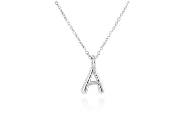 Necklace in 18kt. Gold de Marina Garcia Joyas en plata Necklace in rodhium plated 18kt white gold (length: 42-45 cm.) (Letter height: 7 mm.)