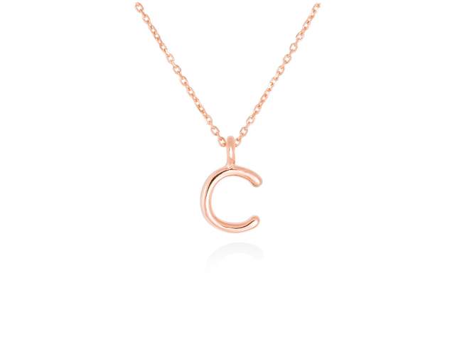 Colgante letra C en oro rosa 18kt de Marina Garcia Joyas en plata Gargantilla de Oro rosa de 18 Kt. (largo: 38-40 cm.) (Altura de letra: 7 mm.)