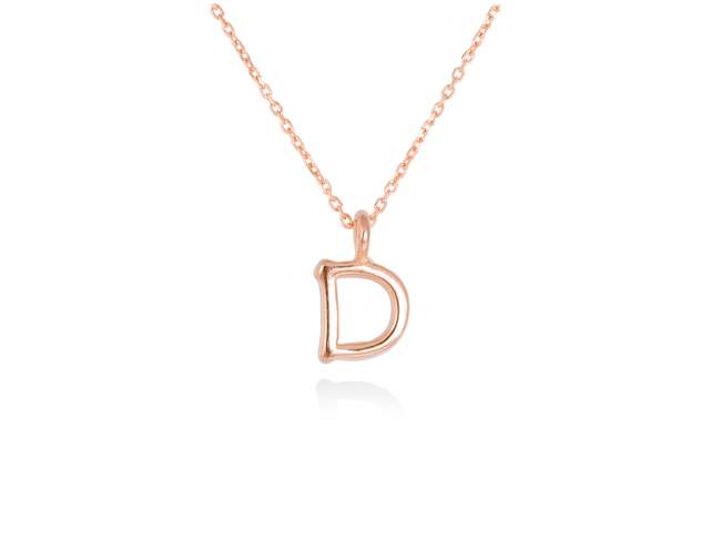 Colgante letra D en oro rosa 18kt de Marina Garcia Joyas en plata Gargantilla de Oro rosa de 18 Kt. (largo: 38-40 cm.) (Altura de letra: 7 mm.)