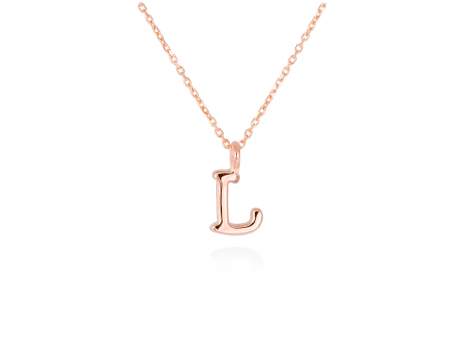 Colgante letra L en oro rosa 18kt