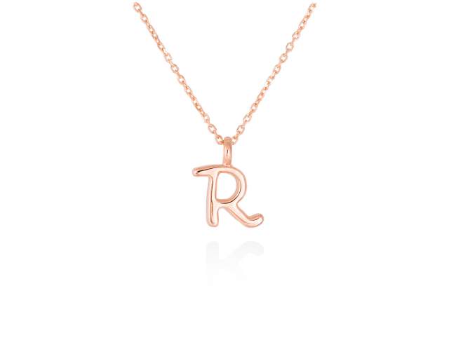 Colgante letra R en oro rosa 18kt de Marina Garcia Joyas en plata Gargantilla de Oro rosa de 18 Kt. (largo: 38-40 cm.) (Altura de letra: 7 mm.)