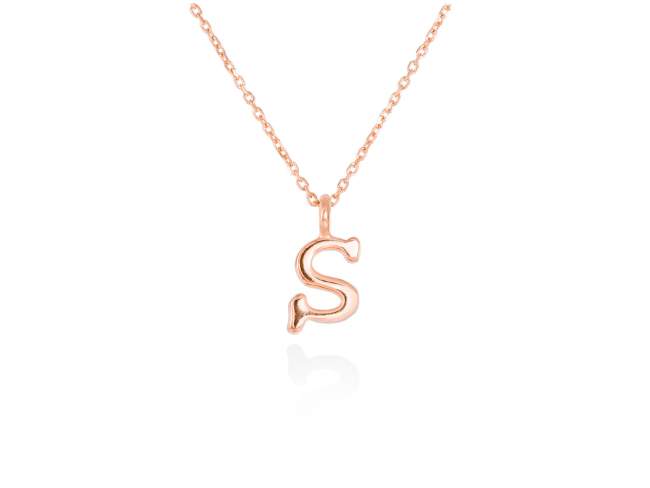 Colgante letra S en oro rosa 18kt de Marina Garcia Joyas en plata Gargantilla de Oro rosa de 18 Kt. (largo: 38-40 cm.) (Altura de letra: 7 mm.)