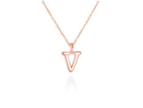 Colgante letra V en oro rosa 18kt