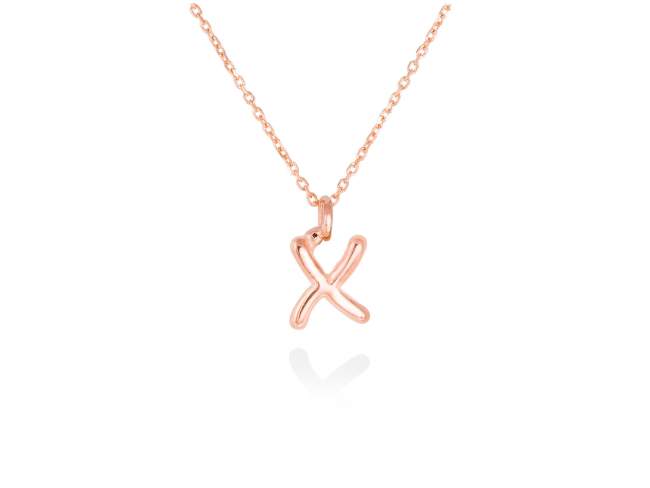 Colgante letra X en oro rosa 18kt de Marina Garcia Joyas en plata Gargantilla de Oro rosa de 18 Kt. (largo: 38-40 cm.) (Altura de letra: 7 mm.)