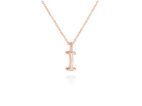 Colgante letra I en oro rosa 18kt